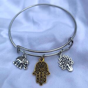 Brand New! Handmade! Adjustable Charm Bangle Bracelet!